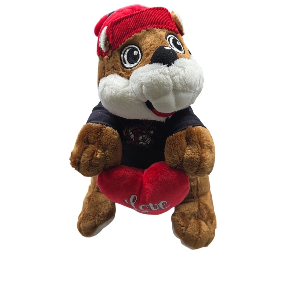 Buc-ee's Plush Beaver Brown Valentine's Day Love Heart T-Shirt Beanie